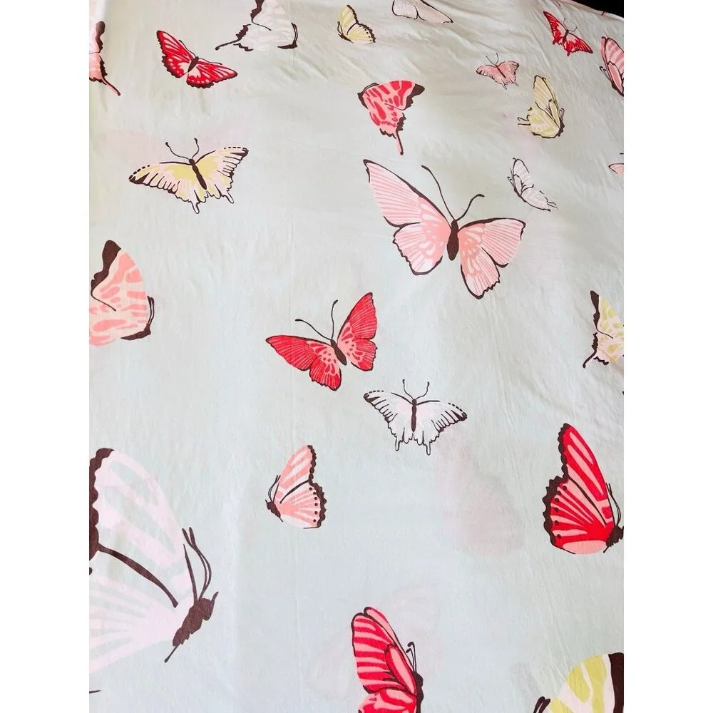 Dwell Studio Twin Duvet Cover BUTTERFLIES 100% Cotton Aqua 65